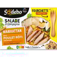 Sodebo salade & cie Manhattan poulet pâtes oeuf crudités 320g