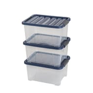 Lot de 3 boites de rangement wave box 24l bleu