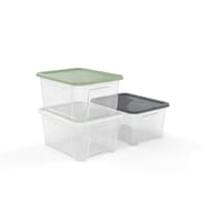 Lot de 3 boites de rangement view box 10l colorlid couleurs assorties