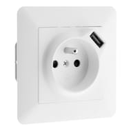 Zenitech prise 2p + t usb artezo blanc