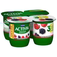 Activia bifidus fruits mûres framboises 4x125g offre découverte