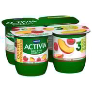 Activia bifidus fruits pêche framboise 4x125g offre découverte