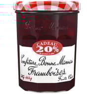 Bonne maman confiture  framboise bocal 370g + 20% offert