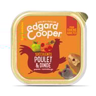 Edgard & cooper barquette pour chien adulte dinde et poulet 100g