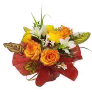 Bouquet bulle artificiel renoncules - orange