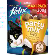Felix party mix original friandises pour chat poulet, foie, dinde 200g