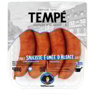 Saucisse fumée d'alsace boyau naturel x4 pces 400g