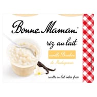 Bonne Maman riz au lait à la vanille naturelle 4x100g