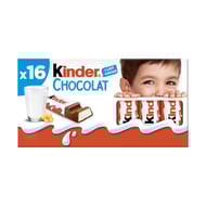 Kinder barres chocolat au lait x16-200g