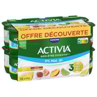 Activia fruits 0% panaché 16x125g offre découverte