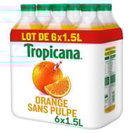 Tropicana 100% orange préssées sans pulpe 6x1.5L