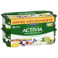 Activia bifidus panaché fruits du verger 16x125g offre découverte