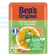 Ben's original riz micro ondable au curry et aux legumes 2mn 220g
