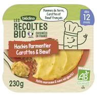 Les recoltes bio assiette parmentier boeuf/carottes 12 m 250 g