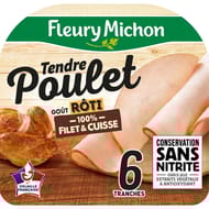 Fleury michon 6 tranches tendre poulet roti conservation sans nitrite 195g