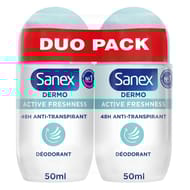 Sanex drmo déodorant bille fraicheur active 2x50ml