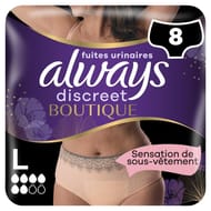 Always discreet incontinence sous-vetements boutique l x8