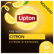Lipton thé noir au citron, au citon d'espagne x 20 sachets - 34g