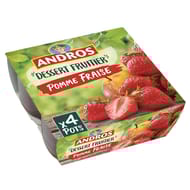 Andros dessert de pommes et de fraises 4x100g