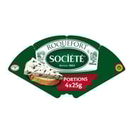 Société roquefort aop au lait cru de brebis 4 portions sécables 32%mg 4x25g