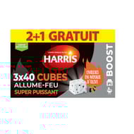 Harris cubes allume feu boost sans odeur 40 cubes x2 plaques + 1 offerte