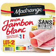 Madrange mon jambon blanc conservation sans nitrite sans couenne lot 2x2 280g