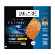 Labeyrie saumon atlantique de Norvège fumé 4 tranches + 1 tranche offerte 130g + 20g