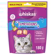 Whiskas temptations friandises saveur saumon pour chat adulte 180g
