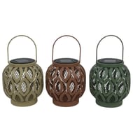 Lanterne metal ronde solaire