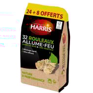 Harris rouleaux allume-feu 100% naturels 24+8 offerts