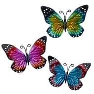 Deco murale papillon 13,5x9cm metal 3 assortis