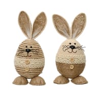 Lapin "jute" 10x9x18cm