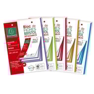 Bloc 40 fiches bristol perforées 148x210 5x5 couleurs assorties