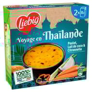 Liebig soupes voyage en thailande poulet, lait de coco et citronnelle 2x30 cl