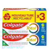 Colgate dentifrice total effet visible lot de 3 x 75 ml