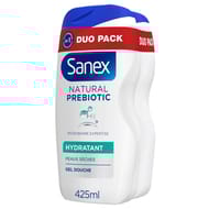 Sanex natural prebiotic douche hydratation intense 2x425ml