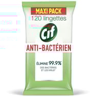 Cif lingettes nettoyantes anti-bactérien multi-usages x120