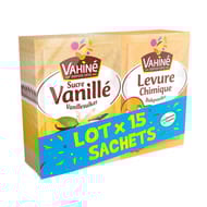 Vahiné lot sucre vanille et levure chimique x15 sachets - 130g