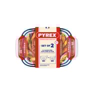 Pyrex 2 plats rectangulaires 34x22cm/38x25cm