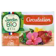 Jardin bio étic infusion circulation bio à la vigne rouge 20 sachets 30g