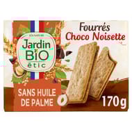 Jardin bio étic crousti fourrés chocolat noisette bio 170g