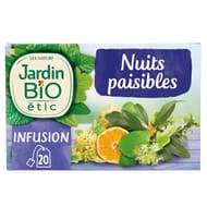 Jardin bio étic infusion nuits paisibles bio 20 sachets + étui 30g