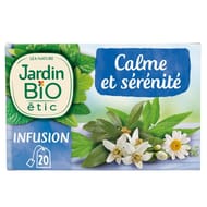 Jardin bio etic infusion calme et sérénité bio 20 sachets + étui 30g