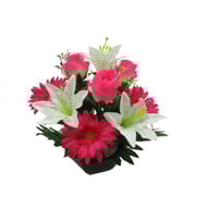 Gerbera lys artificiels rose fleurette en coupe (jaune-orange)