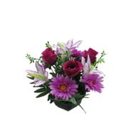 Gerbera lys artificiel rose fleurette en coupe (violet)