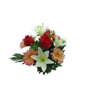 Gerbera lys artificiels rose fleurette en coupe (rouge)