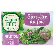 Jardin bio étic infusion bien être du foie bio 20 sachets + étui 30g