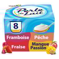 Perle de lait sur lit aux fruits panaché 8x125g