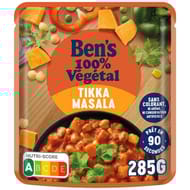 Ben's original riz 100%  vegetal sauce micro ondable tikka masala 285g