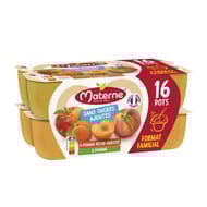 Materne coupelles sans sucre ajouté pomme pêche abricot 16x100g-1600g